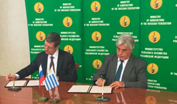 Uruguay y Rusia firmaron convenio para incrementar exportaciones de lácteos y carnes