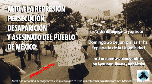 Acción Global por Ayotzinapa: Explanada de la Universidad de la República