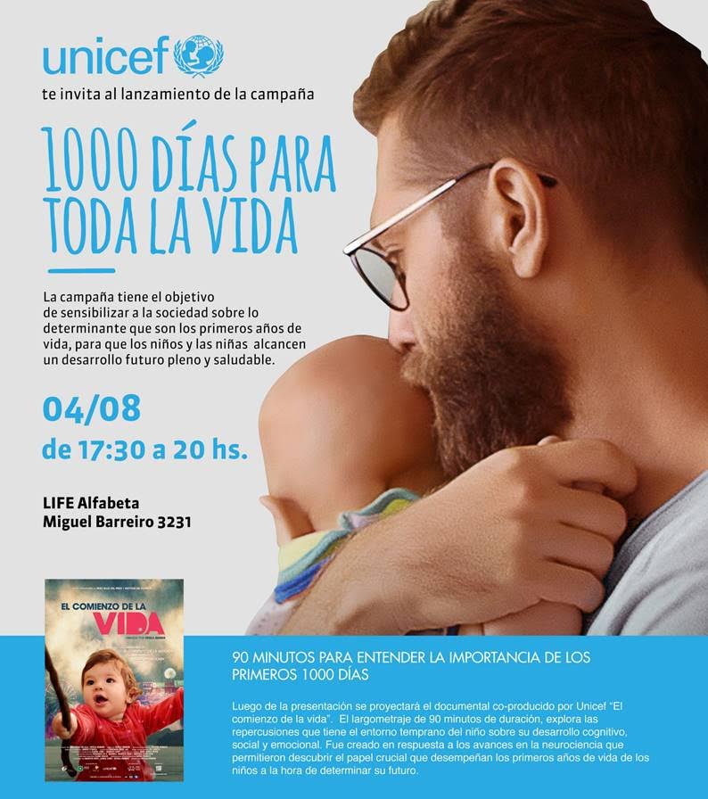 UNICEF Uruguay invita al lanzamiento de su campaña centrada en la primera infancia: #1000DíasParaTodaLaVida