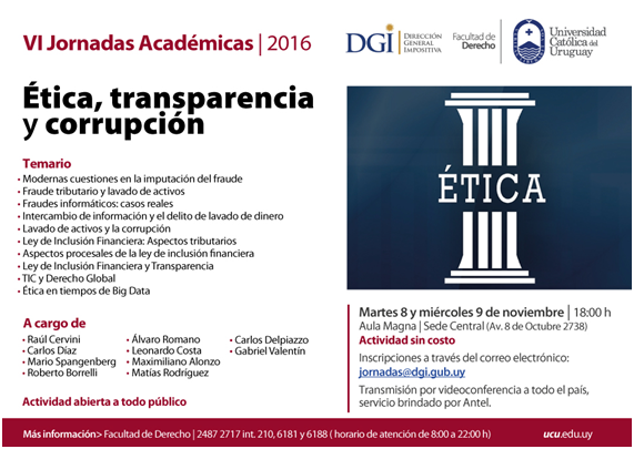 Jornadas sobre Ética, transparencia y corrupción