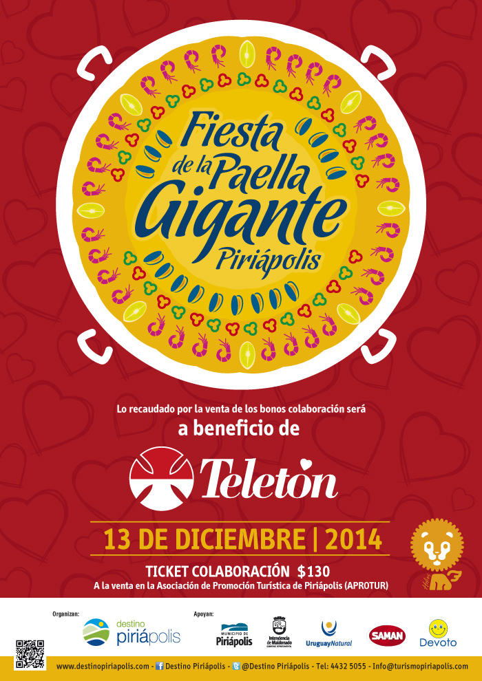 Presidente Mujica inaugura obras en rambla de Pirlápolis y enciende Paella Gigante a beneficio de Teletón