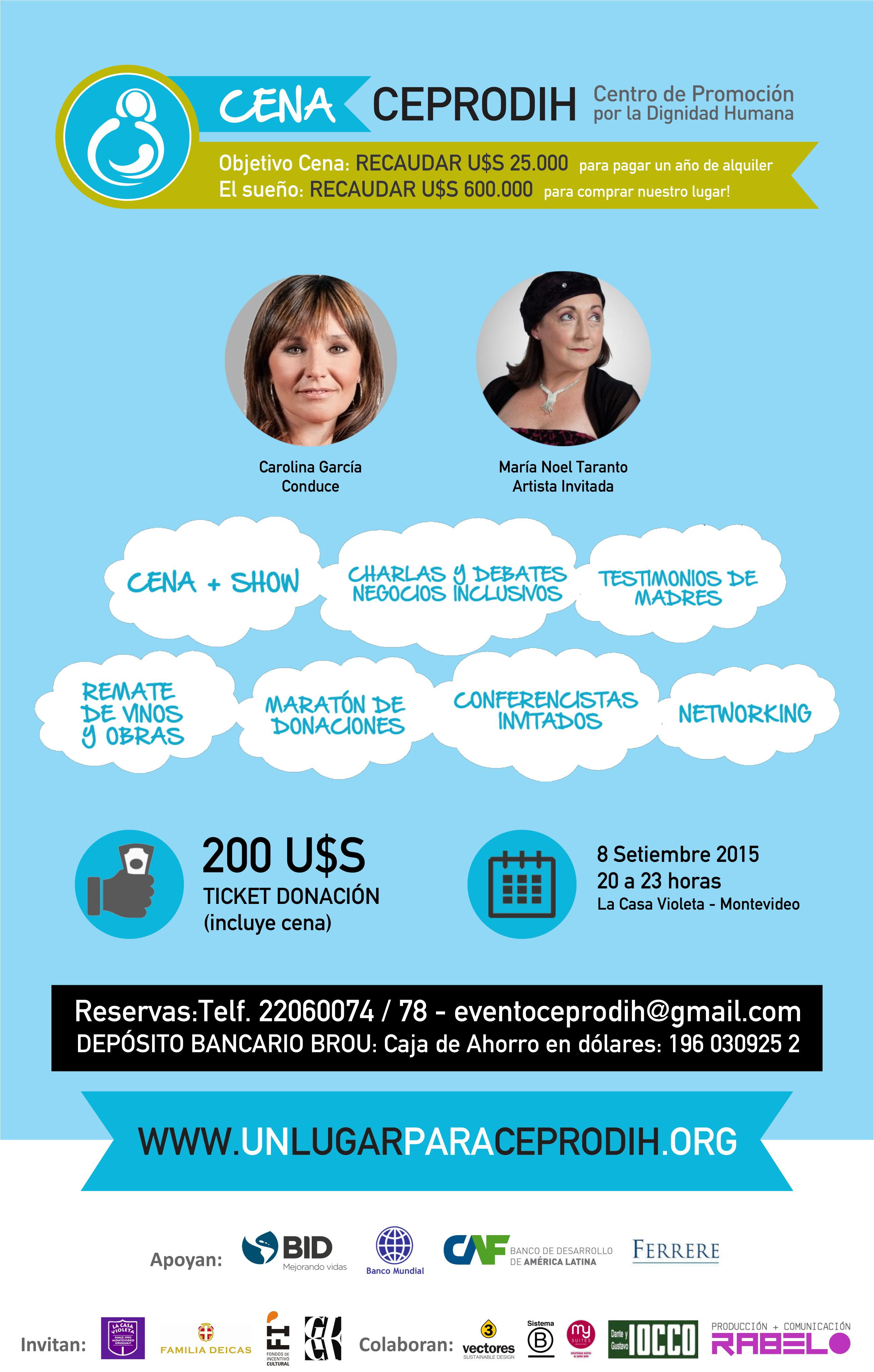 Cena recaudación Un Lugar para CEPRODIH