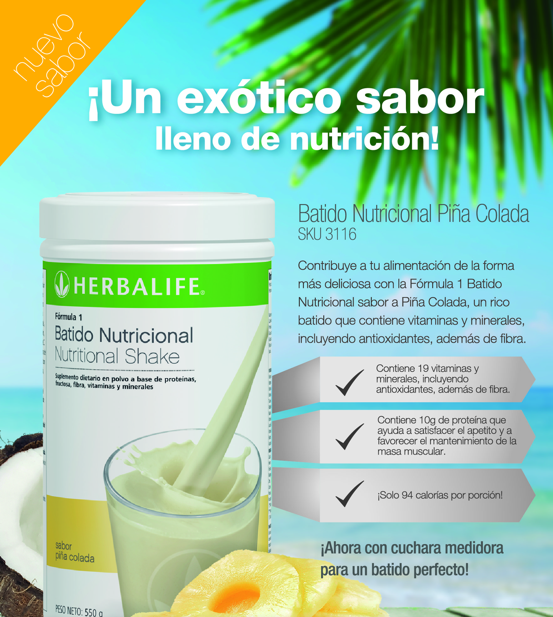 Herbalife invita a disfrutar el exótico sabor de la piña colada en su nuevo batido nutricional