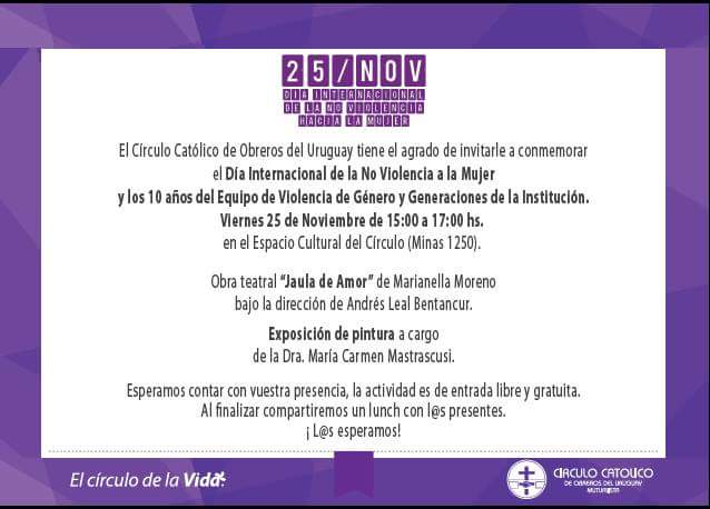 «Jaula de Amor» en el Día de la No Violencia a la Mujer