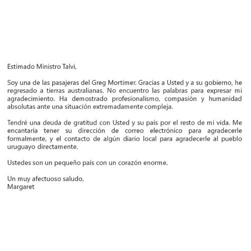 Agradecimiento a Uruguay