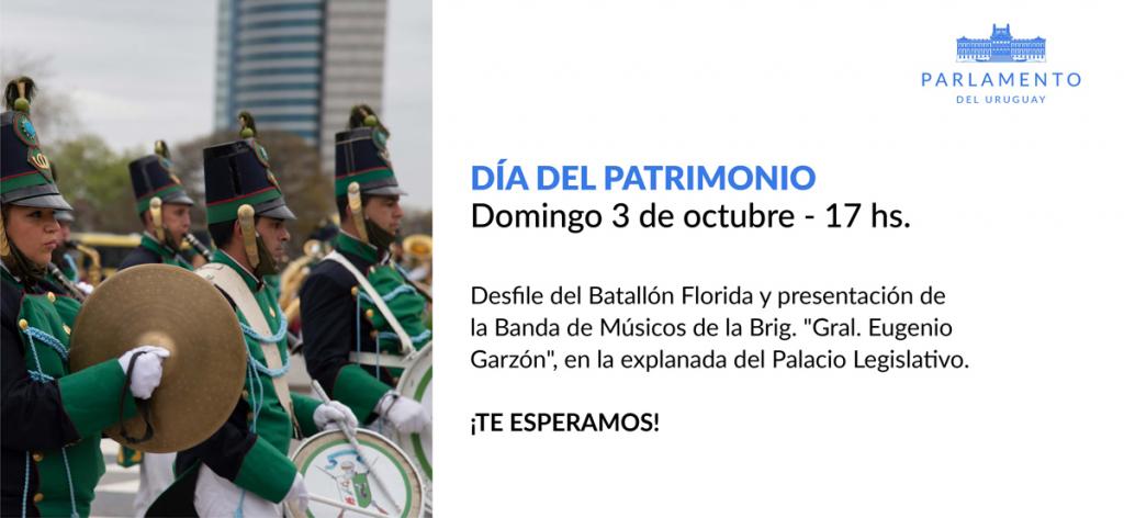 Vicepresidenta Argimón en la ceremonia de clausura del Patrimonio en el Palacio Legislativo con el Batallón Florida