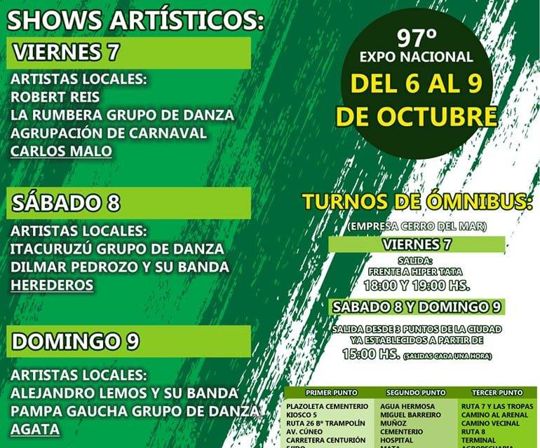 TRES NOCHES DE ESPECTACULOS EN LA EXPO MELO: ¿quiénes estarán presente?