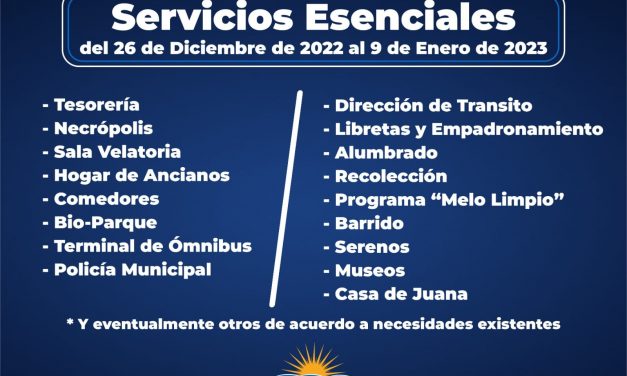 Servicios esenciales en la Intendencia de Cerro Largo: ¿cuáles son y hasta cuándo?