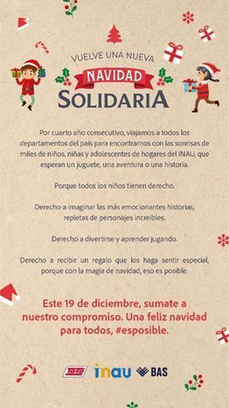 INAU con Ta-Ta y BAS: Vuelve por cuarto año consecutivo “Navidad solidaria”