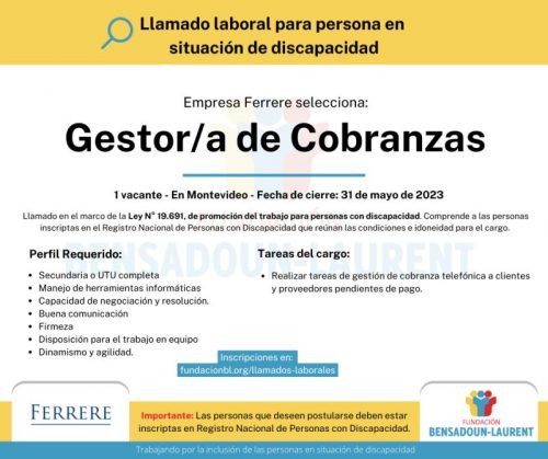 Gestor de Cobranza Discapacitado