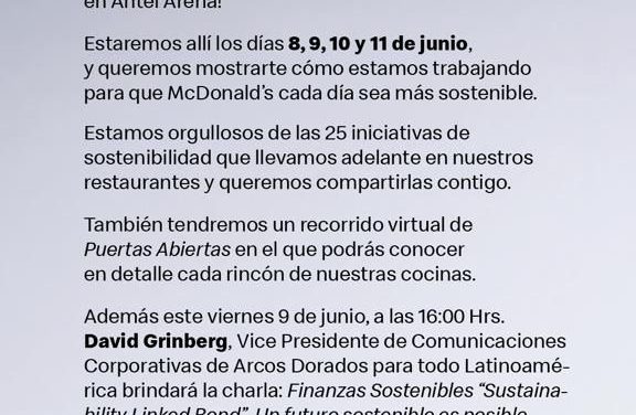 McDonald’s invita a la inauguración de la Expo Uruguay Sostenible