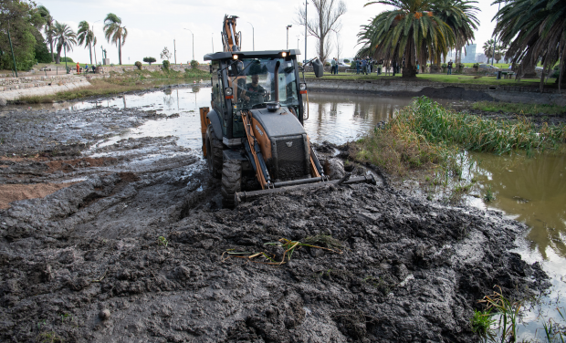 Limpieza del lago Cachón