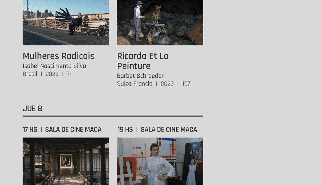 Cronograma del Festival Internacional de Cine ARCA