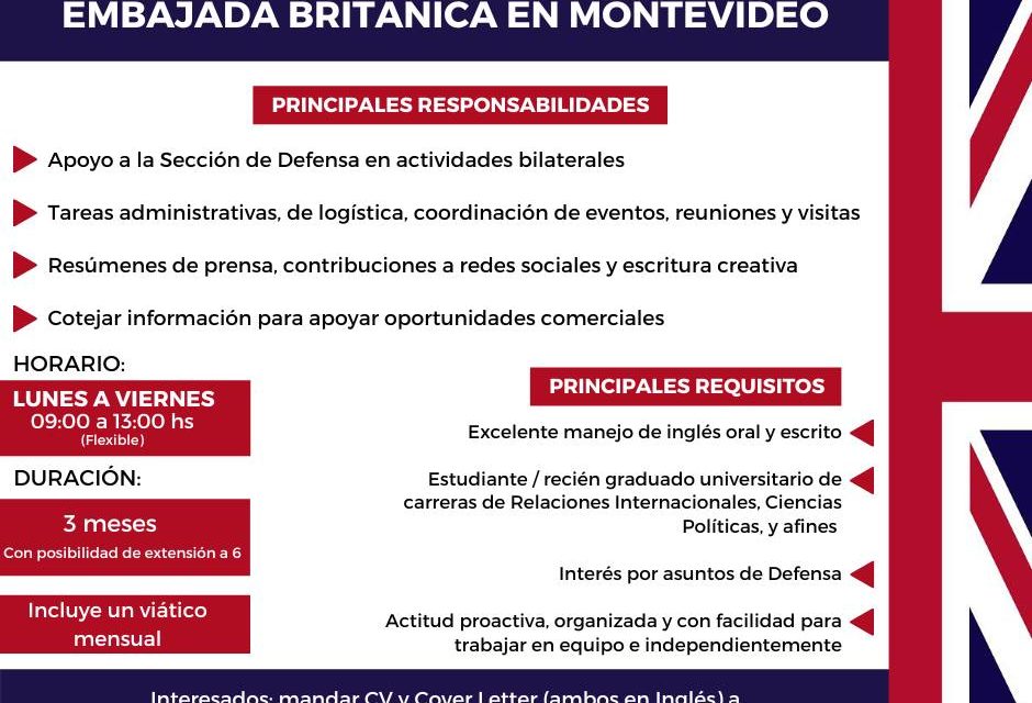 ¿Querés formar parte del equipo de la Embajada Británica?