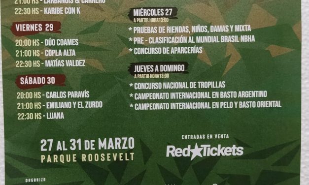 ¿Cuál es la grilla de artistas de la Criolla del Roosevelt?