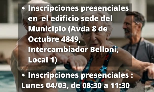 Inscripciones para clases de hidrogimnasia para personas mayores