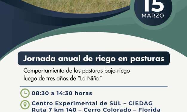 Jornada anual de riego en pasturas