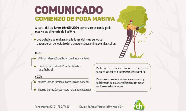 Poda masiva a partir del lunes 6 de mayo: ¿en dónde será?