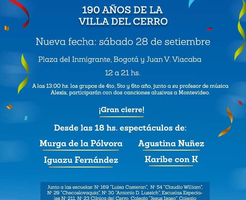 Festejos de los 190 años de la Villa del Cerro: ¿quiénes actuarán?