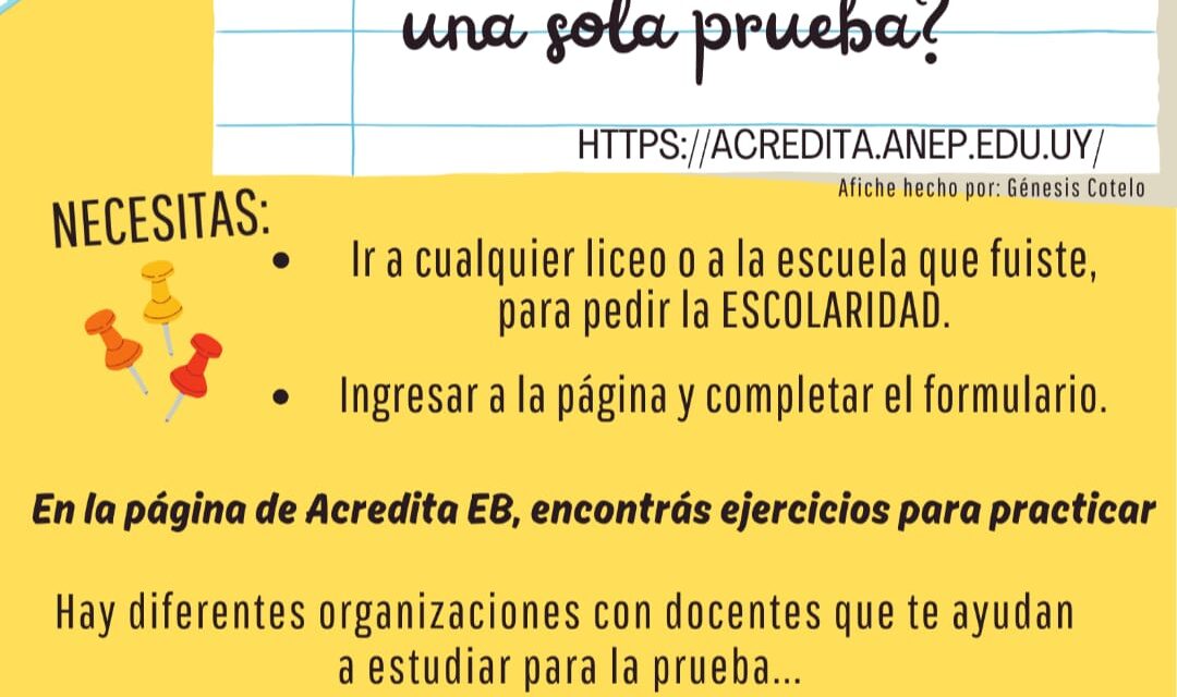 Acredita EB 2026: ¿Sabías que… podés terminar el ciclo básico con una sola prueba?