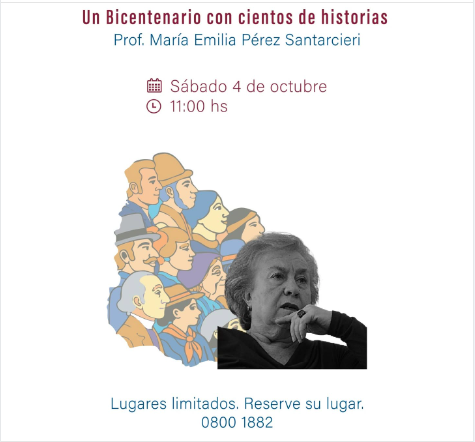 Martinelli: Charla de la Profesora María Emilia Pérez Santarcieri “Un Bicentenario con cientos de historias”
