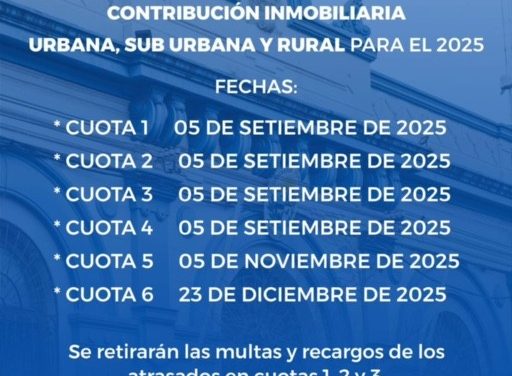 Cerro Largo: Nuevo calendario de pago de Contribución Inmobiliaria Urbana, Sub Urbana y Rural 2025