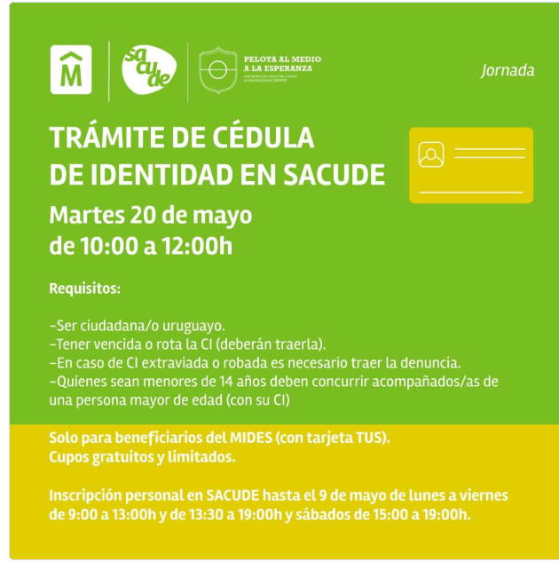 Jornada de trámite de cédula de identidad gratuita en Complejo Sacude