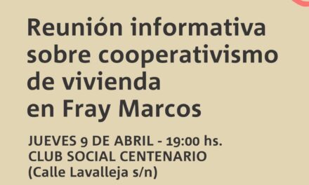 Reunión informativa en Fray Marcos sobre cooperativismo de vivienda
