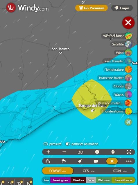 Jueves 2 con “nieve húmeda” en Uruguay