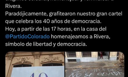 Vandalizaron la Casa del Partido Colorado en el día del homenaje a Rivera