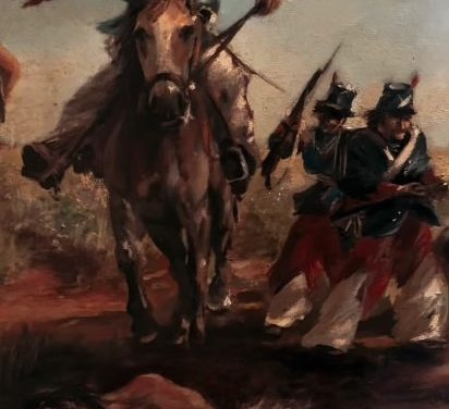 Municipio de Pando recibió obsequio de óleo que refiere a “masacre” de las fuerzas de Rivera sobre indígenas charrúas