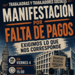 Movilización de trabajadores de la ONG «Otras Manos» ante atraso en pagos por parte del MIDES