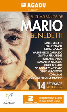Artistas uruguayos musicalizarán poemas de Mario Benedetti en la Sala Zitarrosa