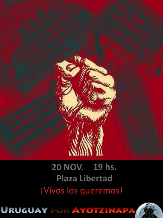 Uruguay por Ayotzinapa se suma a la acción global del 20 de noviembre