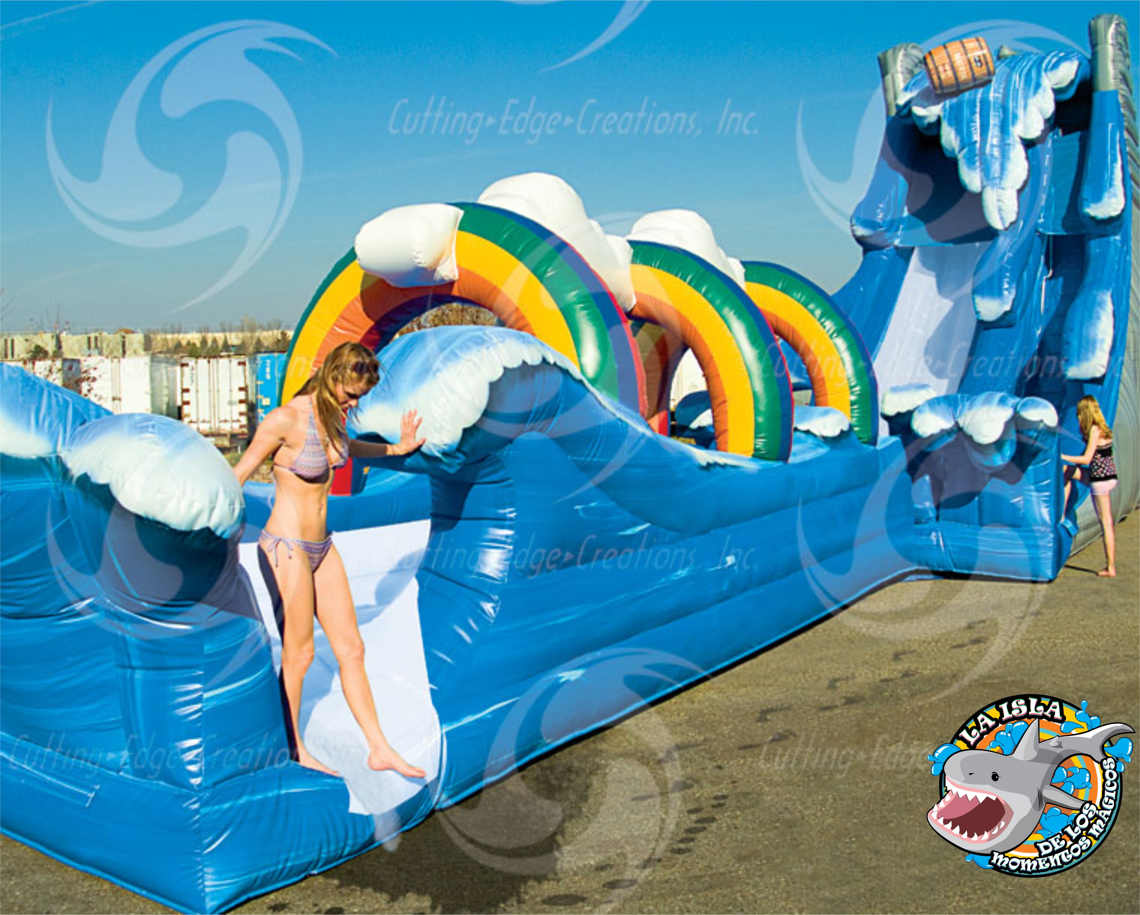 Parque inflable de diversiones gratis en las playas del este de Montevideo