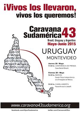 Familiares de los 43 estudiantes desaparecidos de Ayotzinapa llega a Uruguay