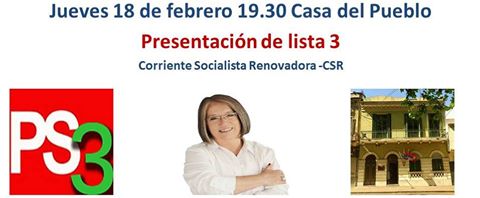 Presentan la Lista 3 en apoyo a Mónica Xavier a la Secretaría General del Partido Socialista
