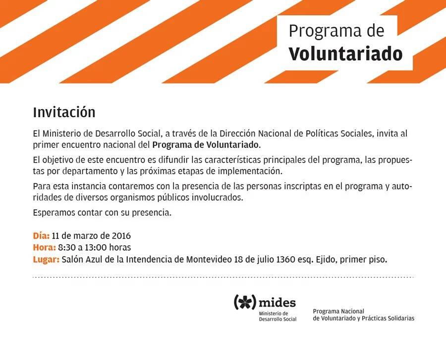 Primer encuentro nacional del programa de Voluntariado del MIDES