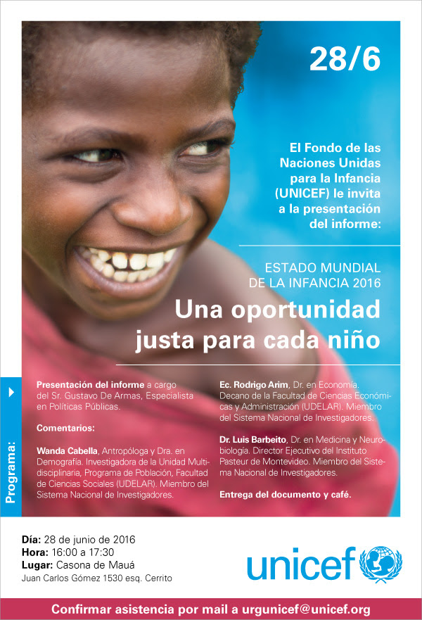 UNICEF presenta el informe Estado Mundial de la Infancia 2016