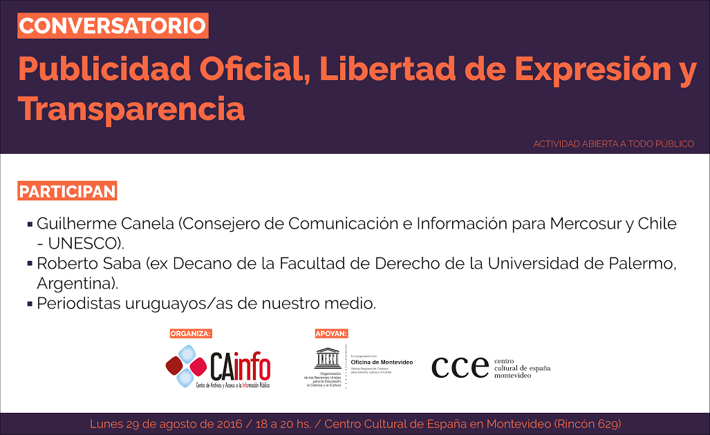 Conversatorio sobre Publicidad Oficial, Libertad de Expresión y Transparencia