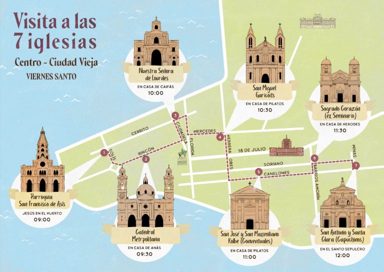 Montevideo: El Viernes Santo se realizará la tradicional visita de las 7 Iglesias