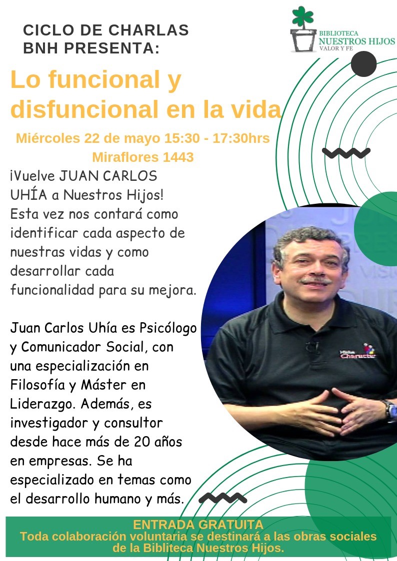 Juan Carlos Uhía presenta “Lo funcional y disfuncional en la vida”