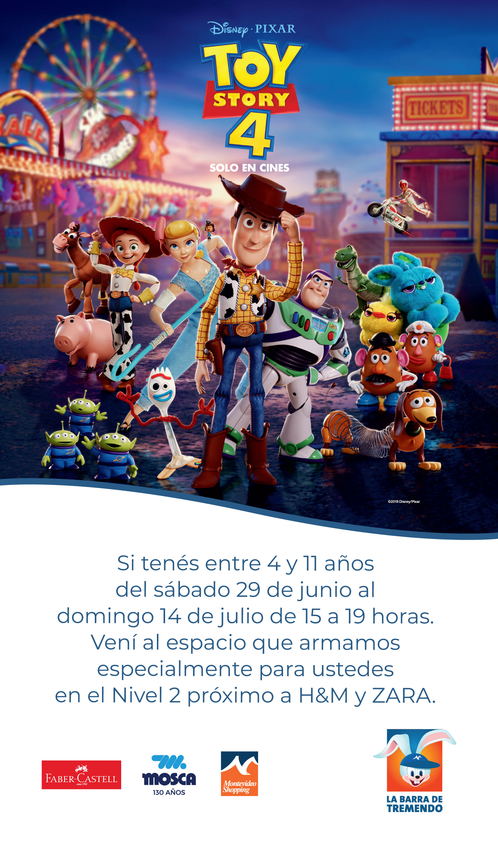 Montevideo Shopping y Toy Story 4 con la mejor propuesta para Vacaciones de Julio