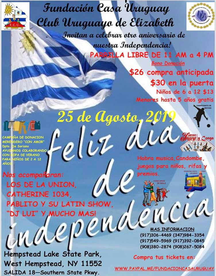 Fundación Casa Uruguay y Club Uruguayo de Elizabeth celebran Día de la Independencia