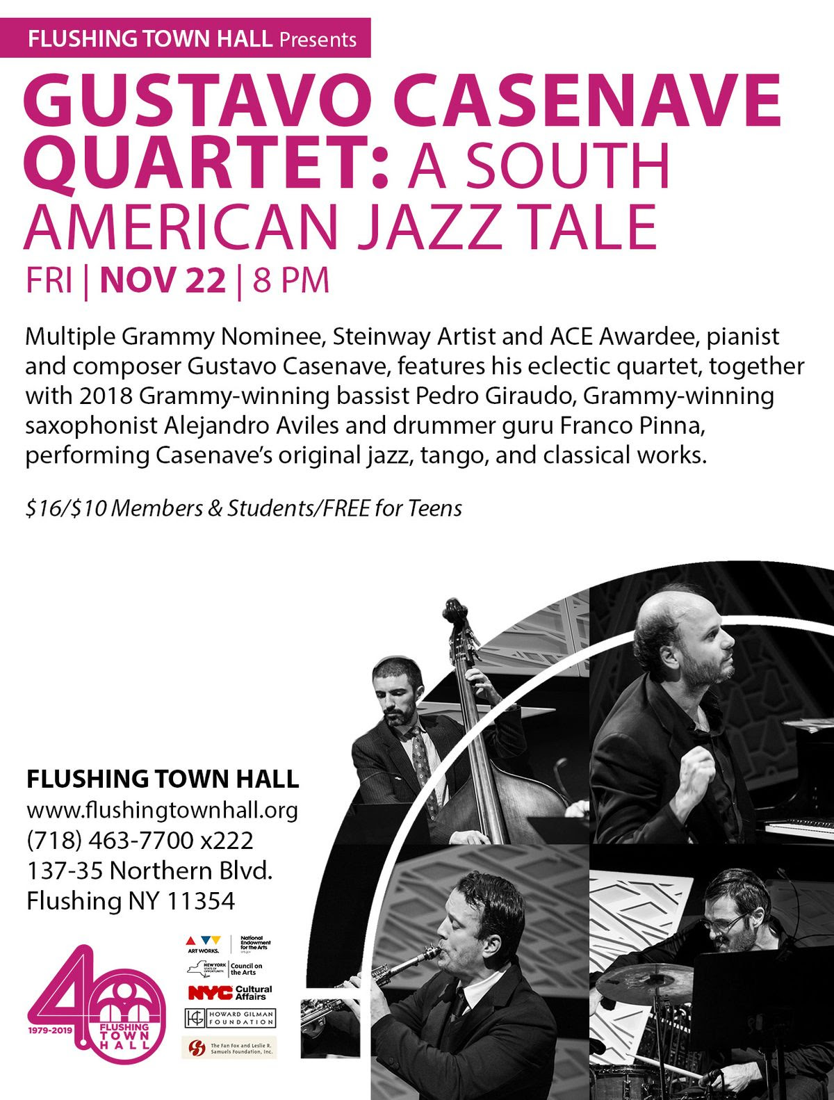 Cuarteto de jazz del músico uruguayo Gustavo Casenave se presenta en Nueva York