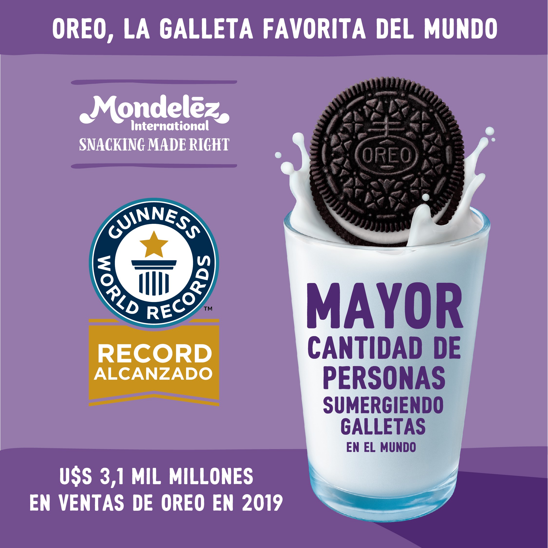 Mondelez International alcanza el récord Guinness por la mayor cantidad de personas sumergiendo OREOS en simultáneo