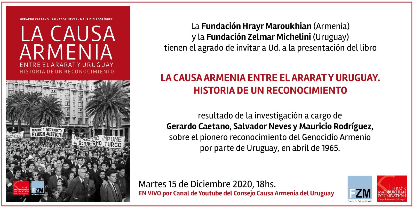 Con aportes de Lacalle Pou y Argimón, presentación de «La Causa Armenia entre el Ararat y Uruguay. Historia de un reconocimiento»