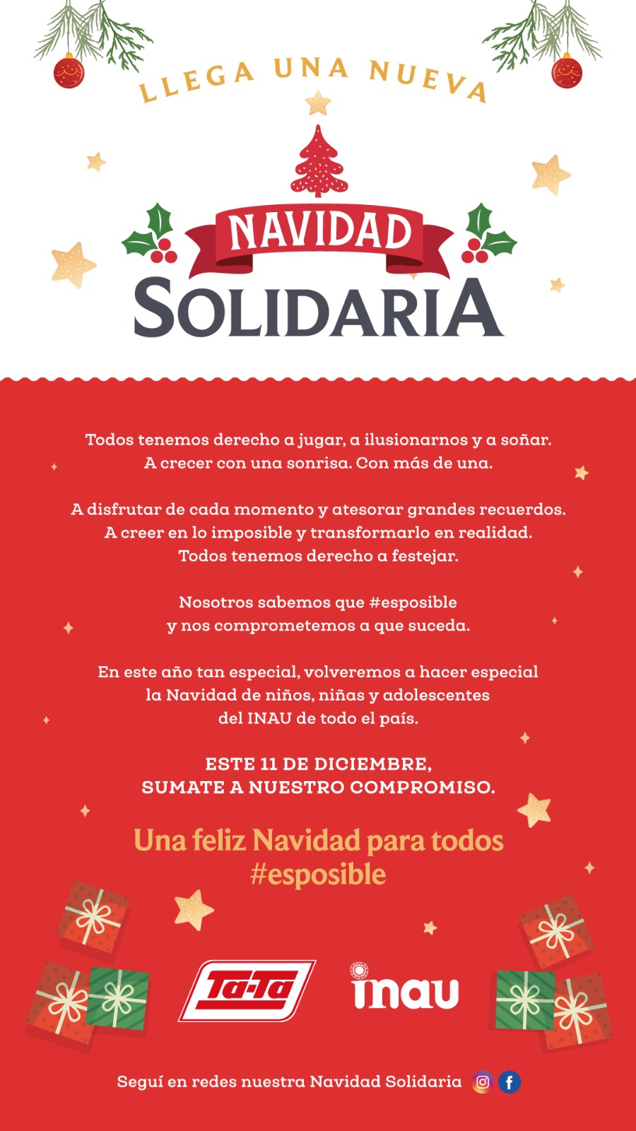 Ta-Ta junto al INAU: Segunda edición de “Navidad Solidaria”