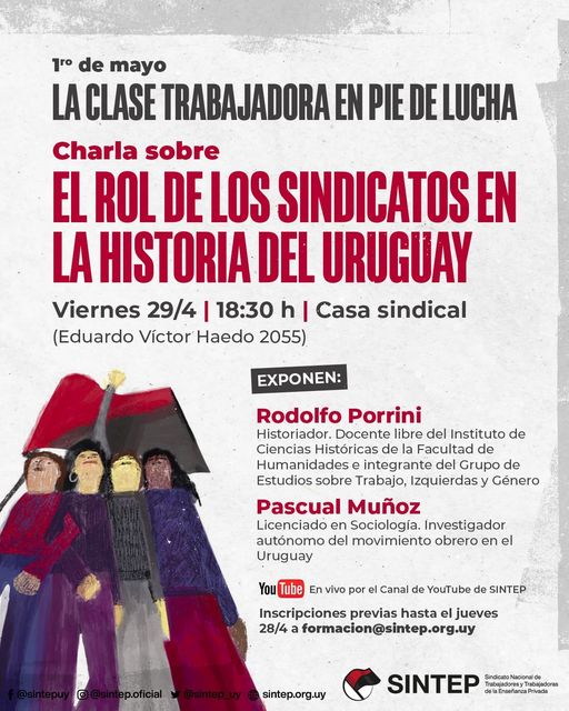 SINTEP: Charla “El rol de los sindicatos en la historia del Uruguay”