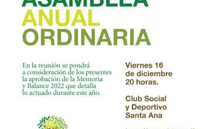 Asociación Civil Amigos del Bosque de Santa Ana y El Ensueño convoca a la Asamblea Anual Ordinaria